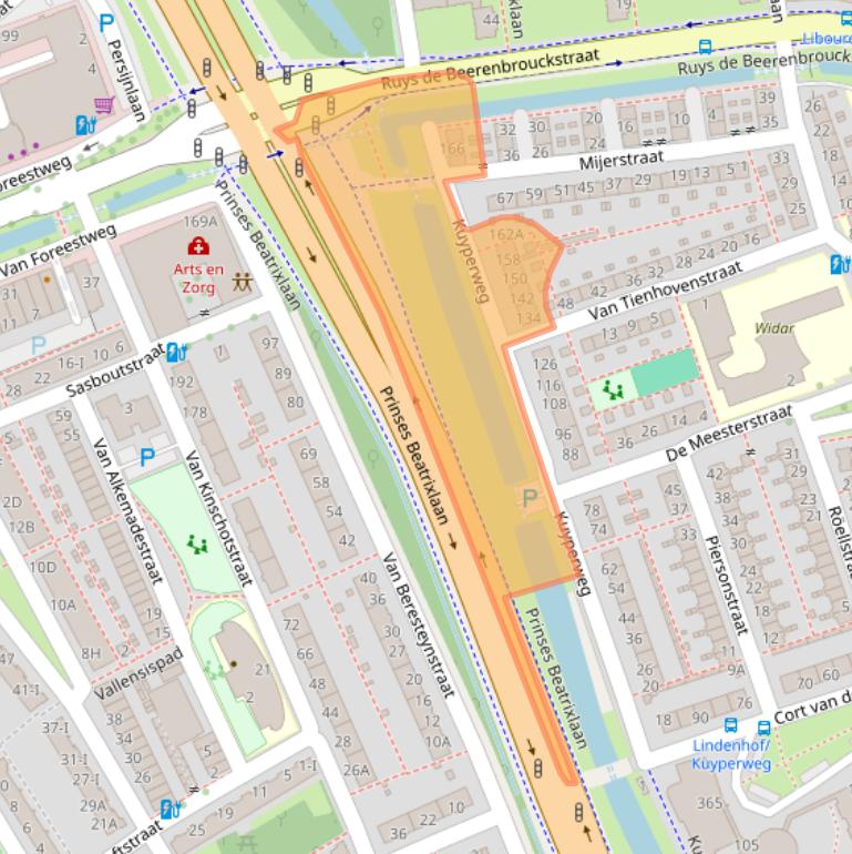 Kaart van postcodegebied 2613XJ.