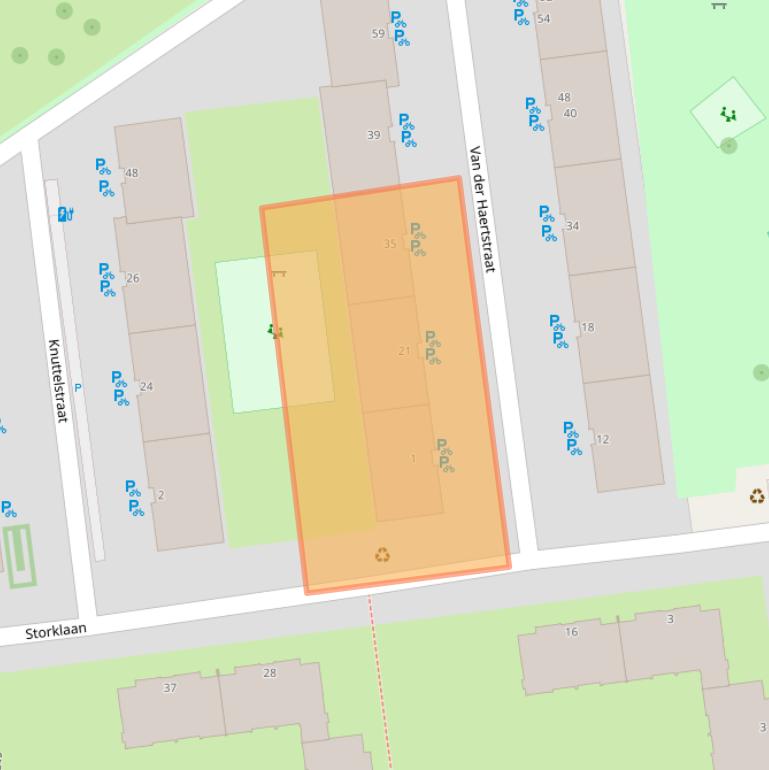 Kaart van postcodegebied 2613XZ.