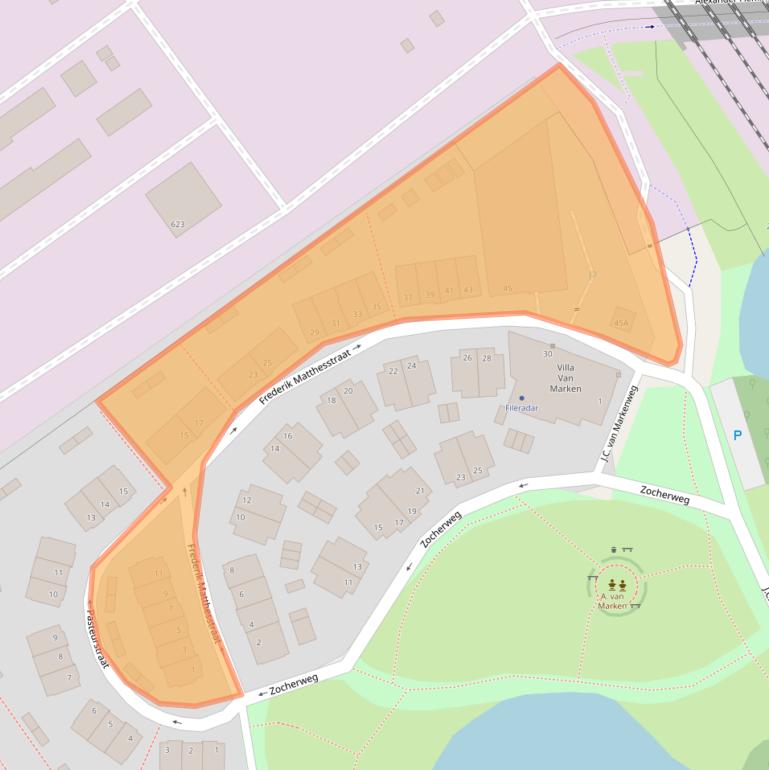 Kaart van postcodegebied 2613ZX.