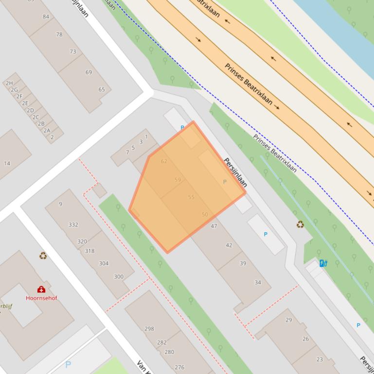 Kaart van postcodegebied 2614AC.