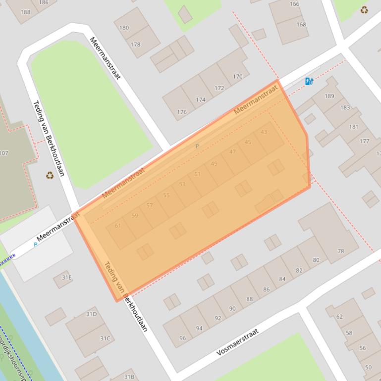 Kaart van postcodegebied 2614AH.