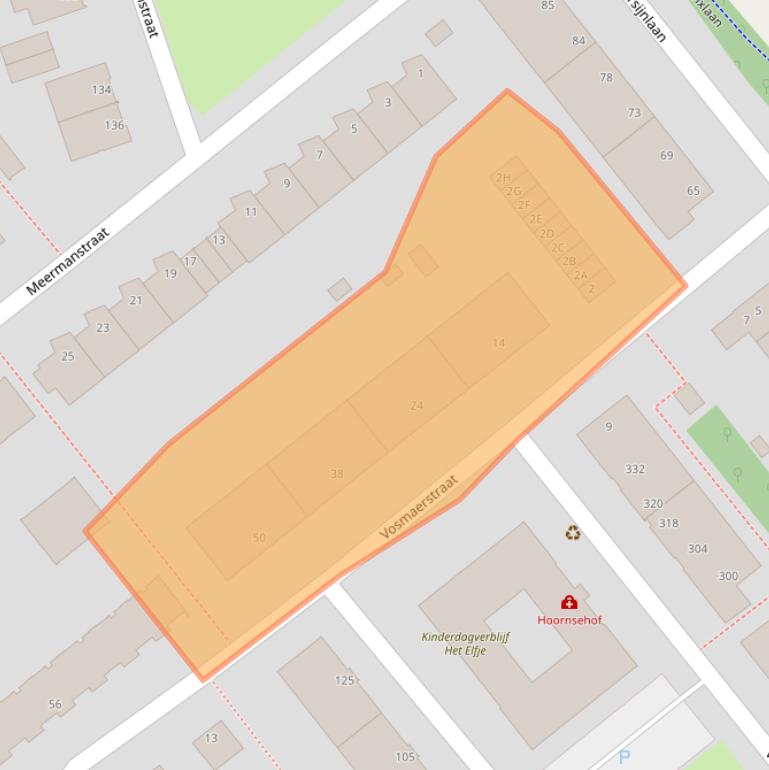 Kaart van postcodegebied 2614AR.