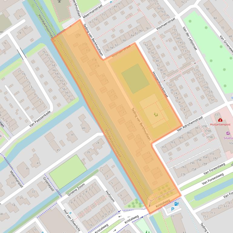 Kaart van postcodegebied 2614AV.