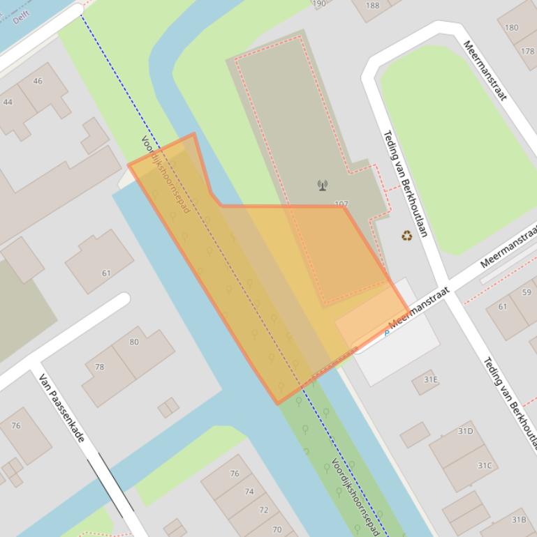 Kaart van postcodegebied 2614AZ.