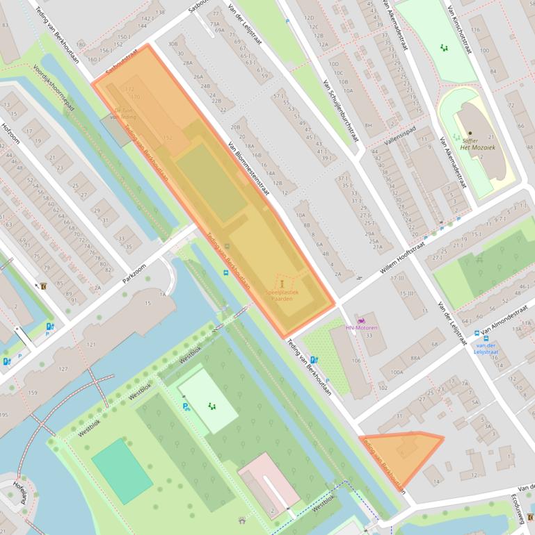 Kaart van postcodegebied 2614BA.