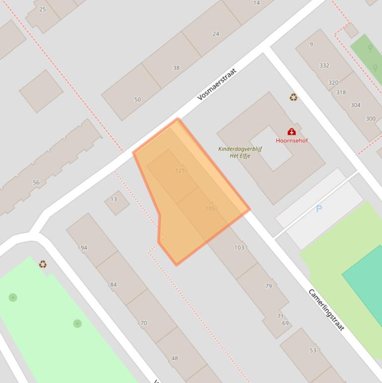 Kaart van postcodegebied 2614BD.