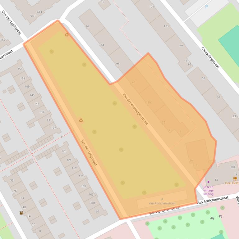 Kaart van postcodegebied 2614BG.