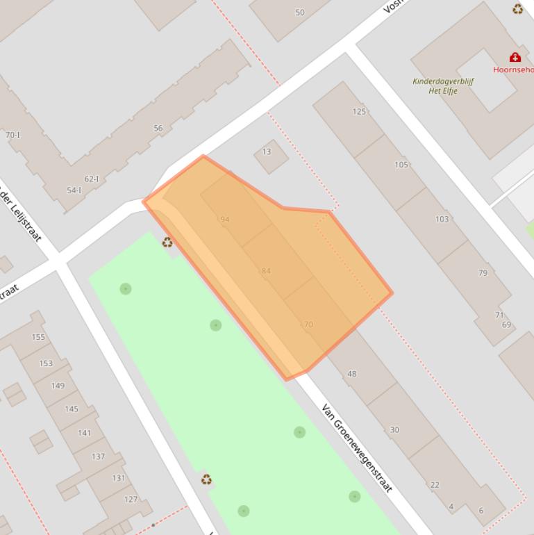 Kaart van postcodegebied 2614BH.