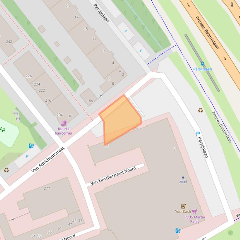 Kaart van postcodegebied 2614BL.