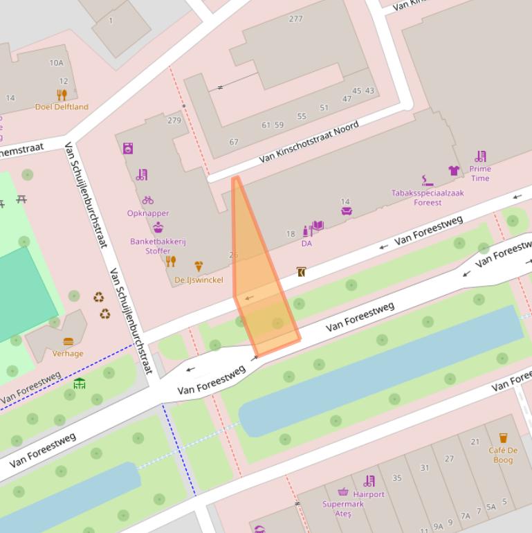 Kaart van postcodegebied 2614CK.