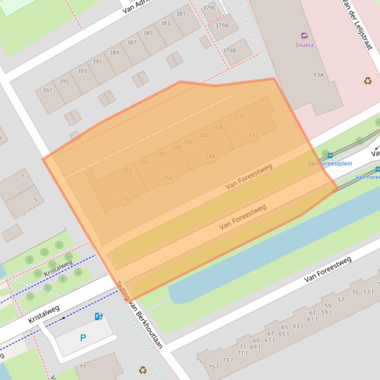 Kaart van postcodegebied 2614CM.