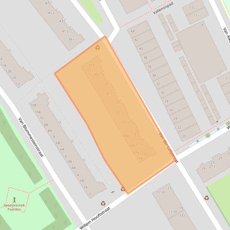 Kaart van postcodegebied 2614ED.