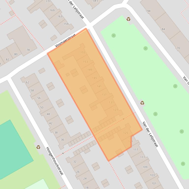 Kaart van postcodegebied 2614EK.