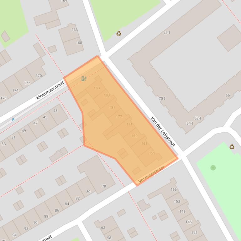 Kaart van postcodegebied 2614EL.