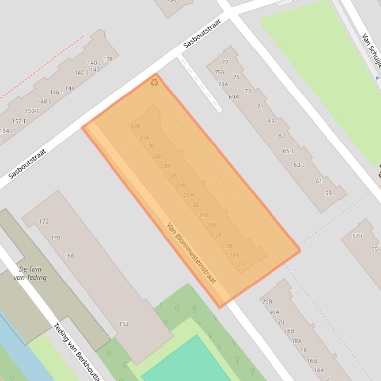 Kaart van postcodegebied 2614ET.