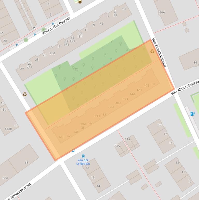 Kaart van postcodegebied 2614EZ.