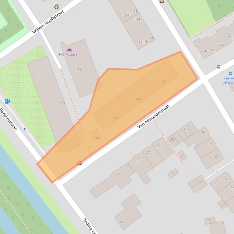 Kaart van postcodegebied 2614GA.