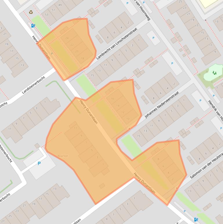 Kaart van postcodegebied 2614GH.