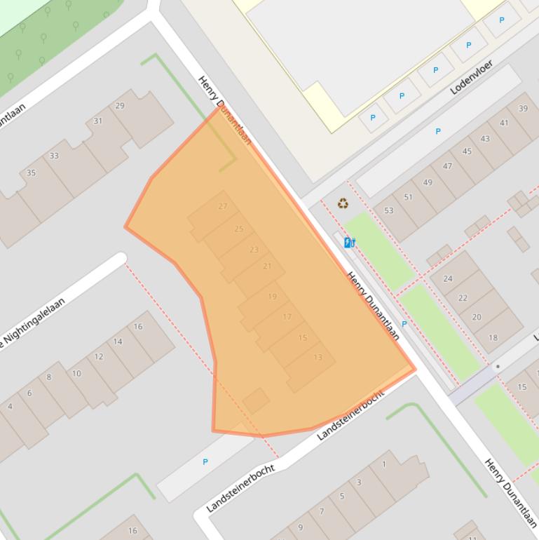 Kaart van postcodegebied 2614GJ.