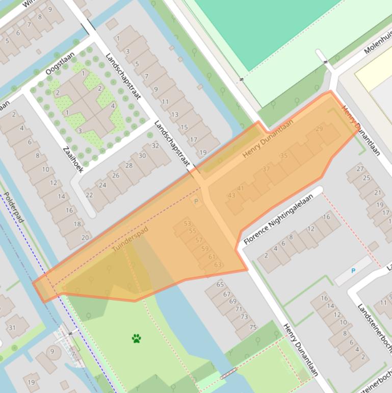 Kaart van postcodegebied 2614GK.