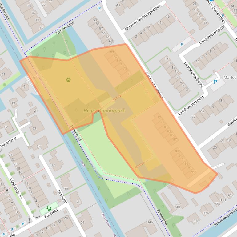 Kaart van postcodegebied 2614GL.