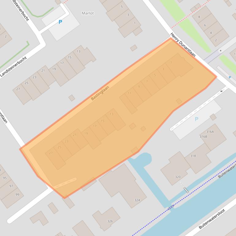 Kaart van postcodegebied 2614GP.