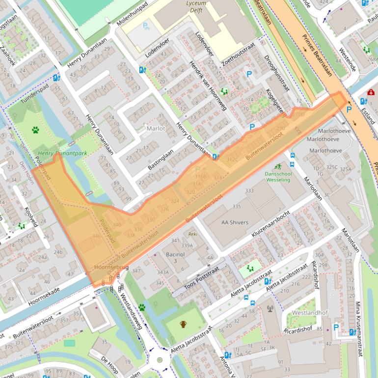 Kaart van postcodegebied 2614GR.