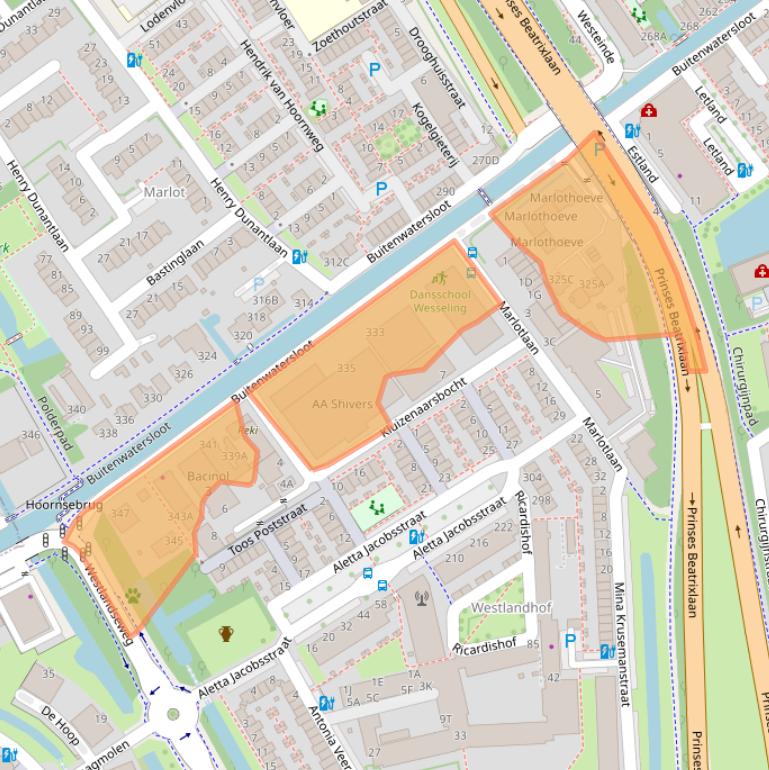 Kaart van postcodegebied 2614GS.