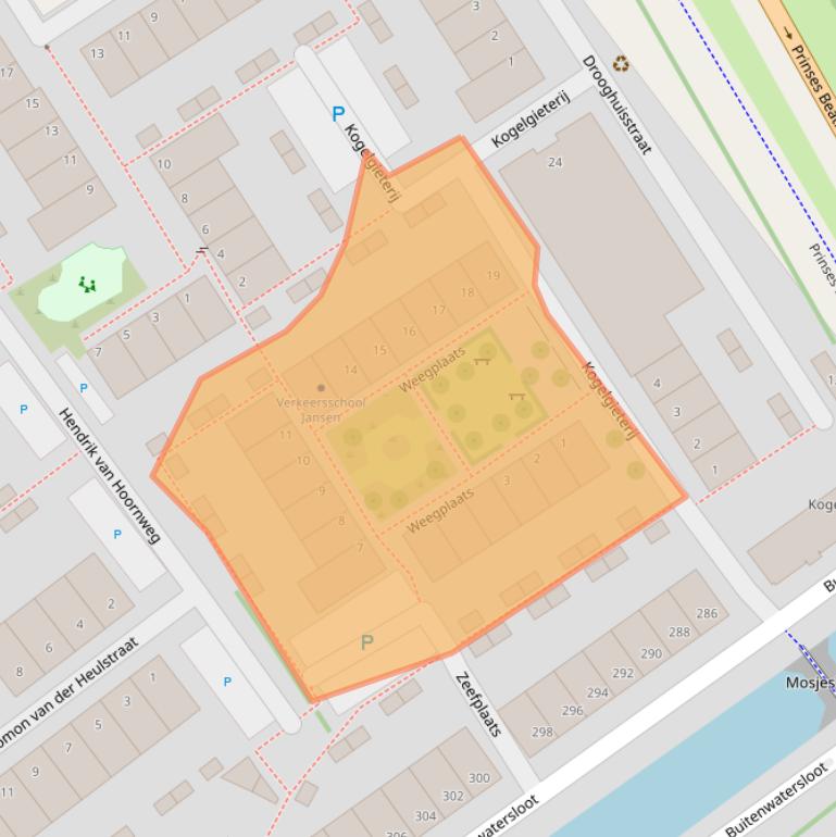 Kaart van postcodegebied 2614GW.
