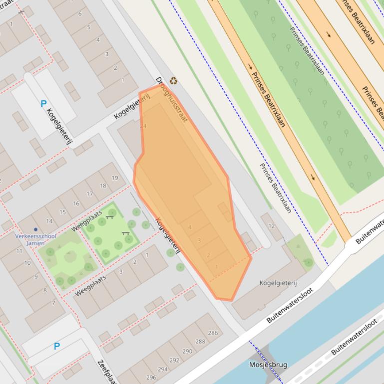 Kaart van postcodegebied 2614GX.