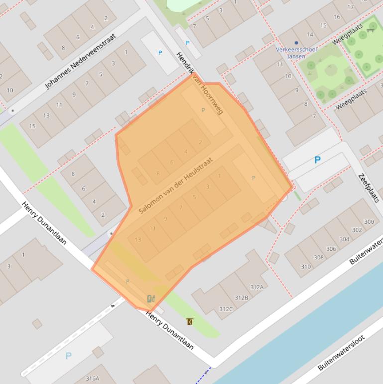 Kaart van postcodegebied 2614JW.