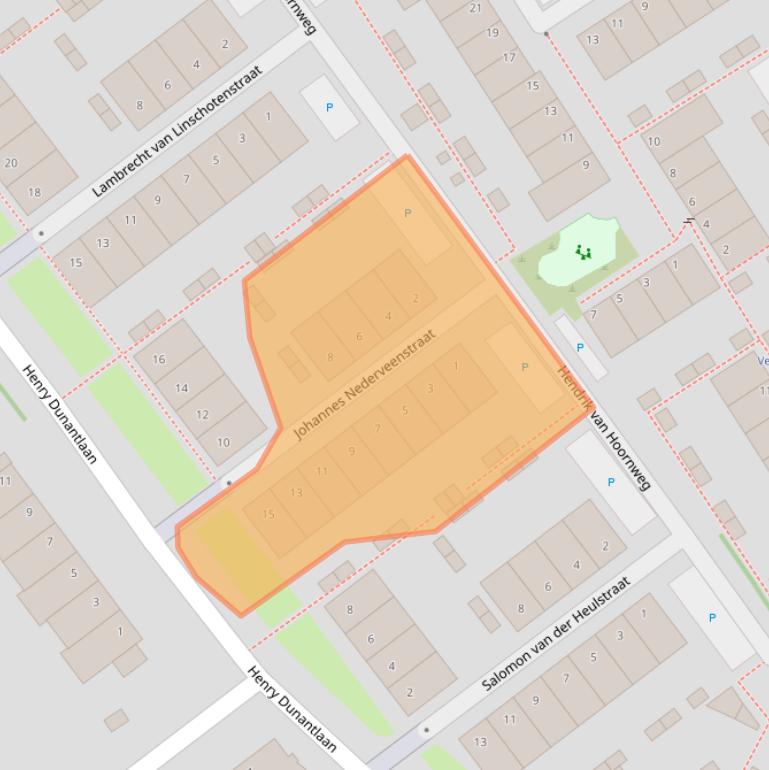 Kaart van postcodegebied 2614JX.