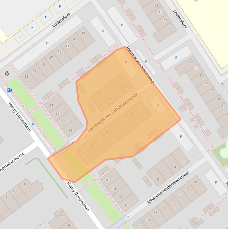 Kaart van postcodegebied 2614JZ.