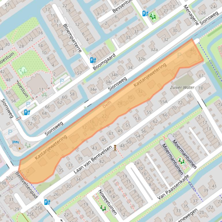 Kaart van postcodegebied 2614KE.