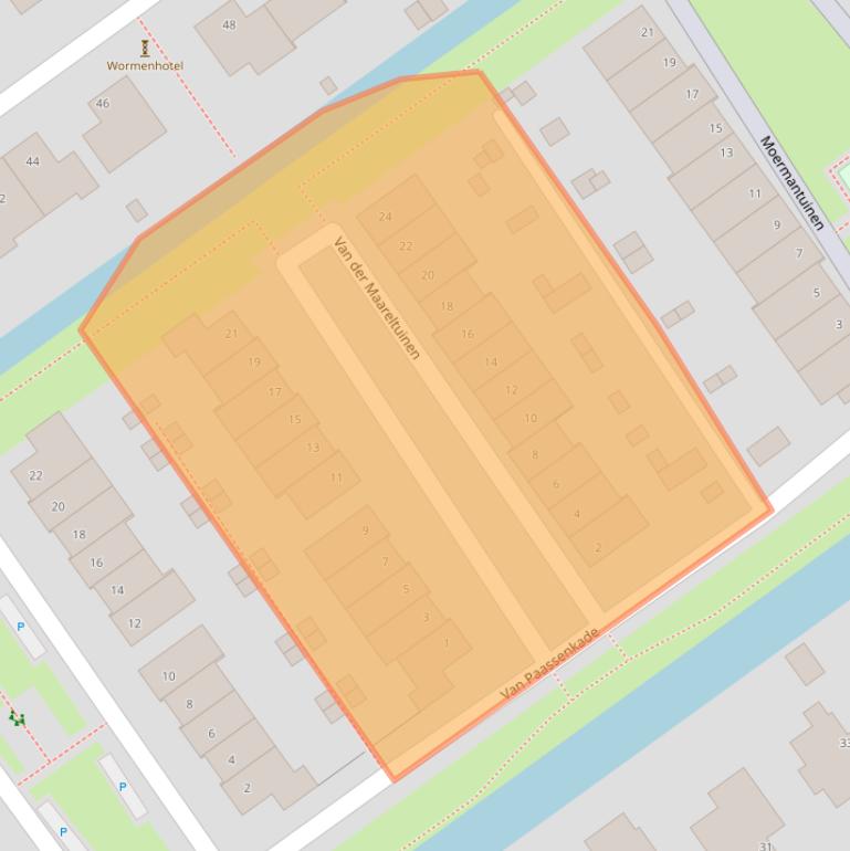 Kaart van postcodegebied 2614KN.