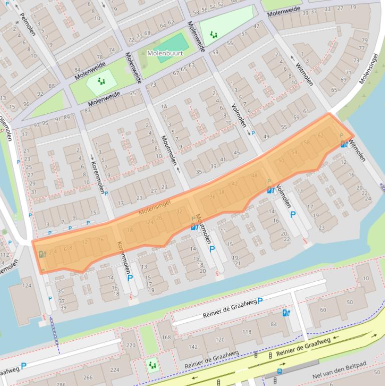 Kaart van postcodegebied 2614LB.