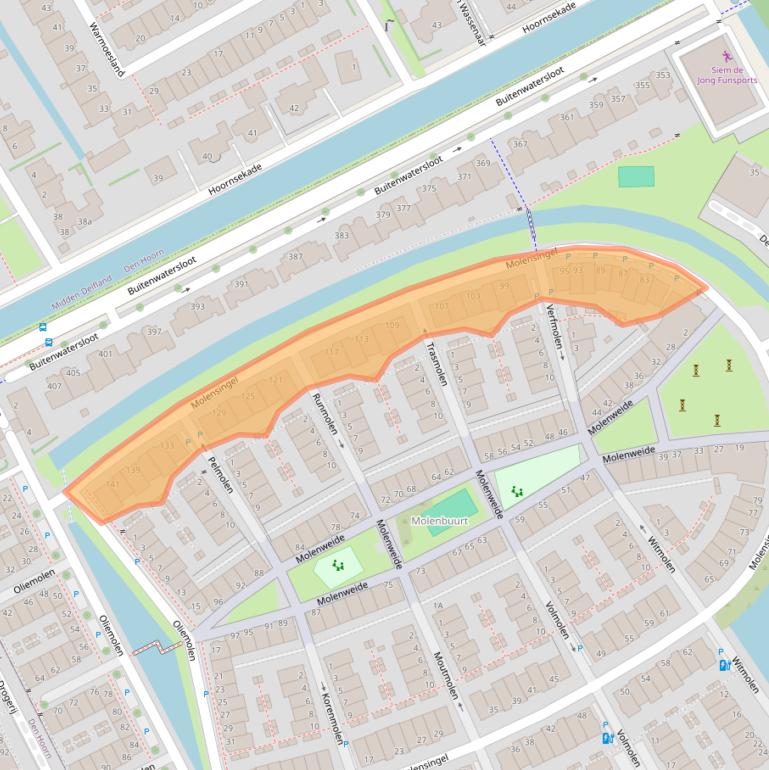 Kaart van postcodegebied 2614LC.