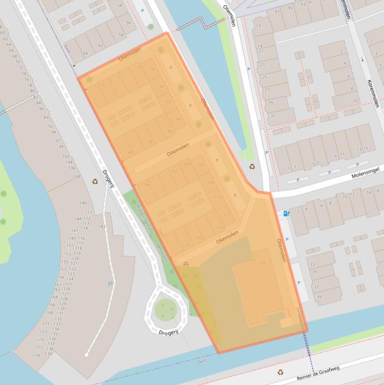 Kaart van postcodegebied 2614LG.