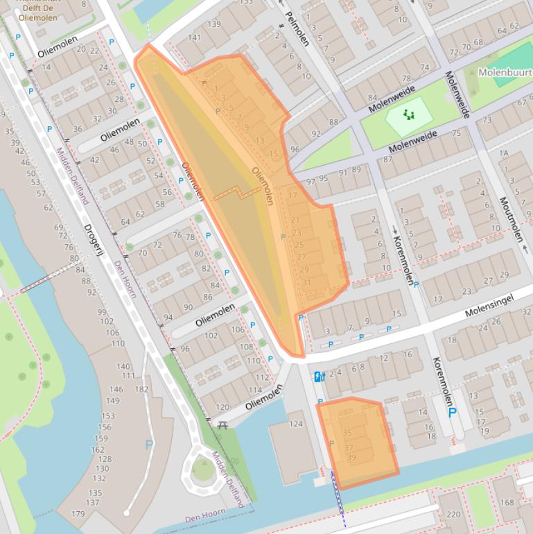 Kaart van postcodegebied 2614LH.
