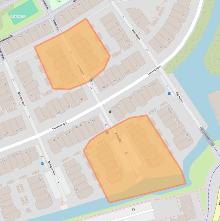 Kaart van postcodegebied 2614LS.