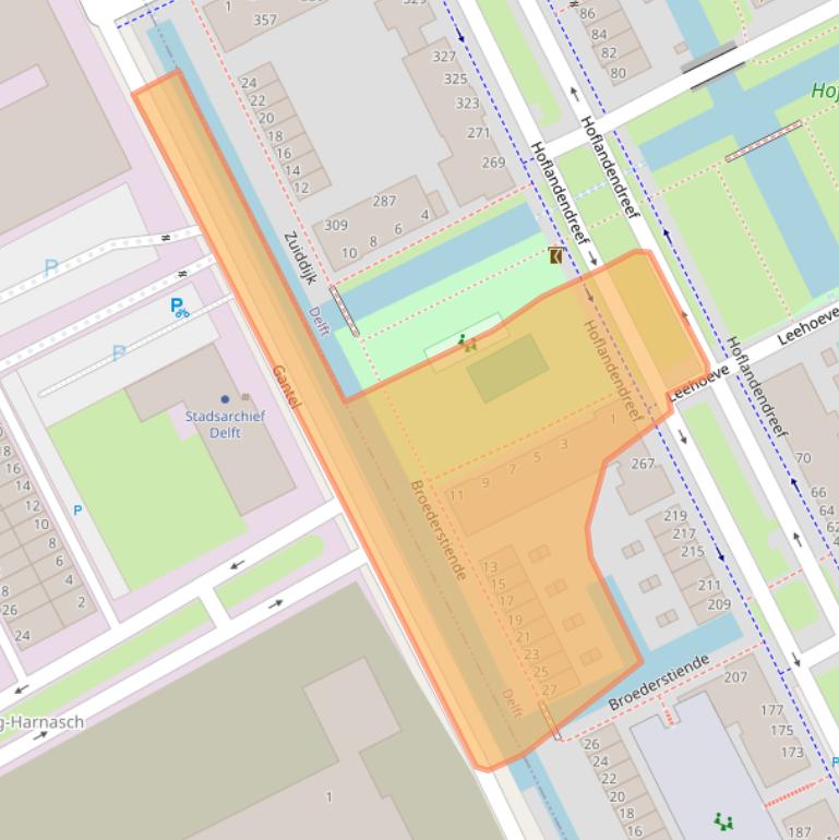 Kaart van postcodegebied 2614MG.