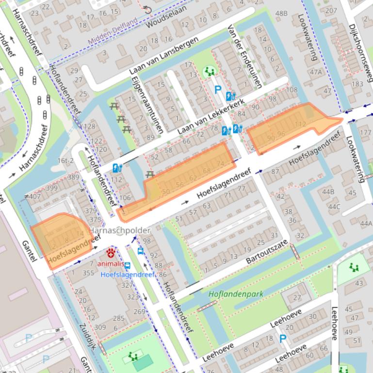 Kaart van postcodegebied 2614MM.