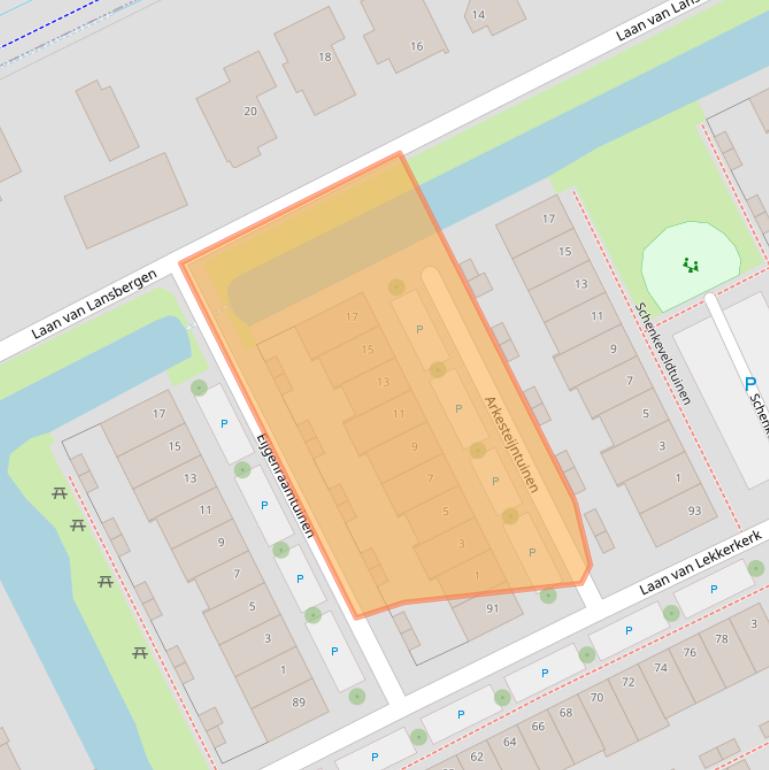 Kaart van postcodegebied 2614MZ.