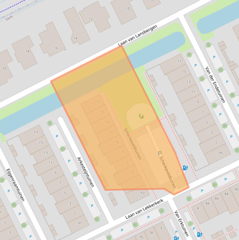 Kaart van postcodegebied 2614NA.