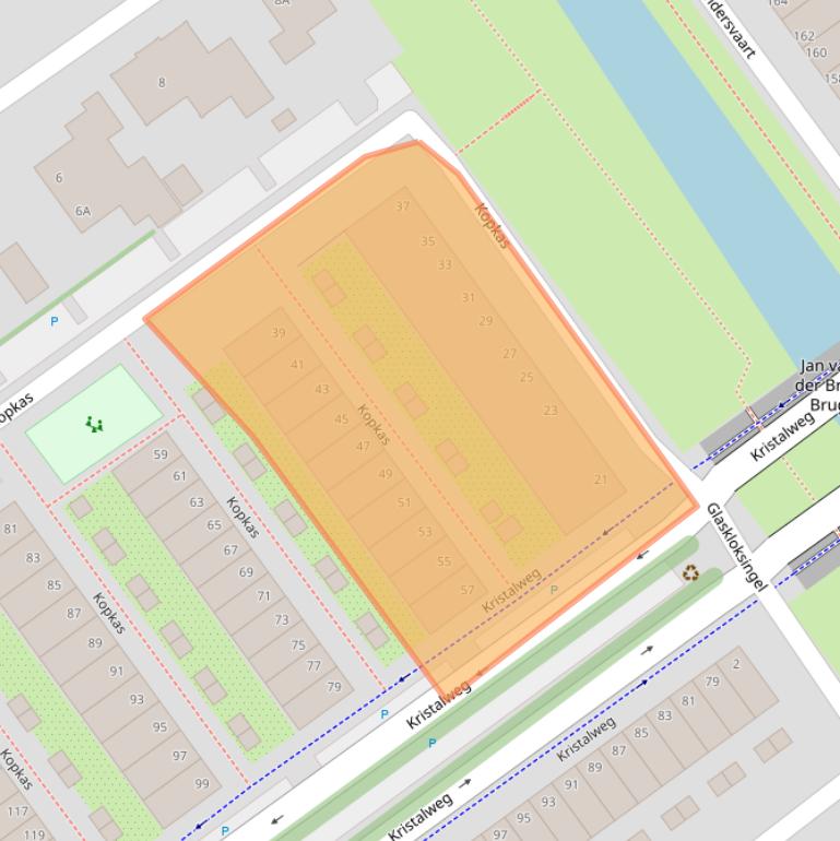 Kaart van postcodegebied 2614SB.