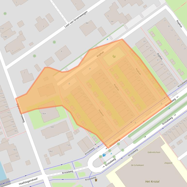 Kaart van postcodegebied 2614SC.