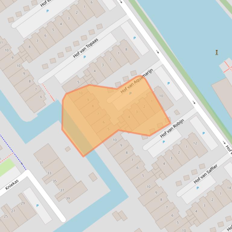 Kaart van postcodegebied 2614TL.