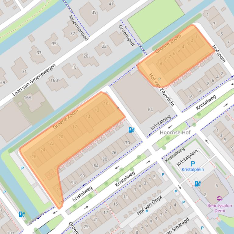 Kaart van postcodegebied 2614TT.