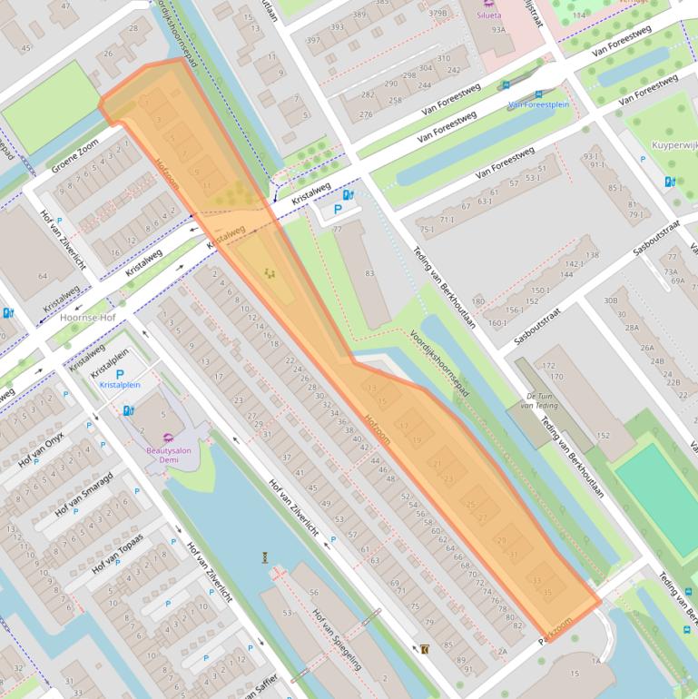 Kaart van postcodegebied 2614VC.