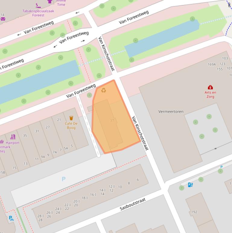 Kaart van postcodegebied 2614XK.